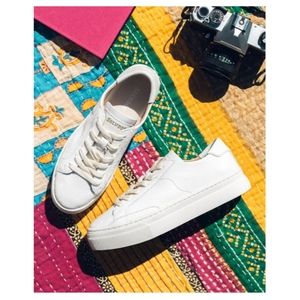 Soludos Ibiza Platform Sneaker Size 7.5 White Leather